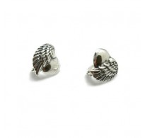 E000764 Sterling silver earrings solid hallmarked 925 Angel wings 